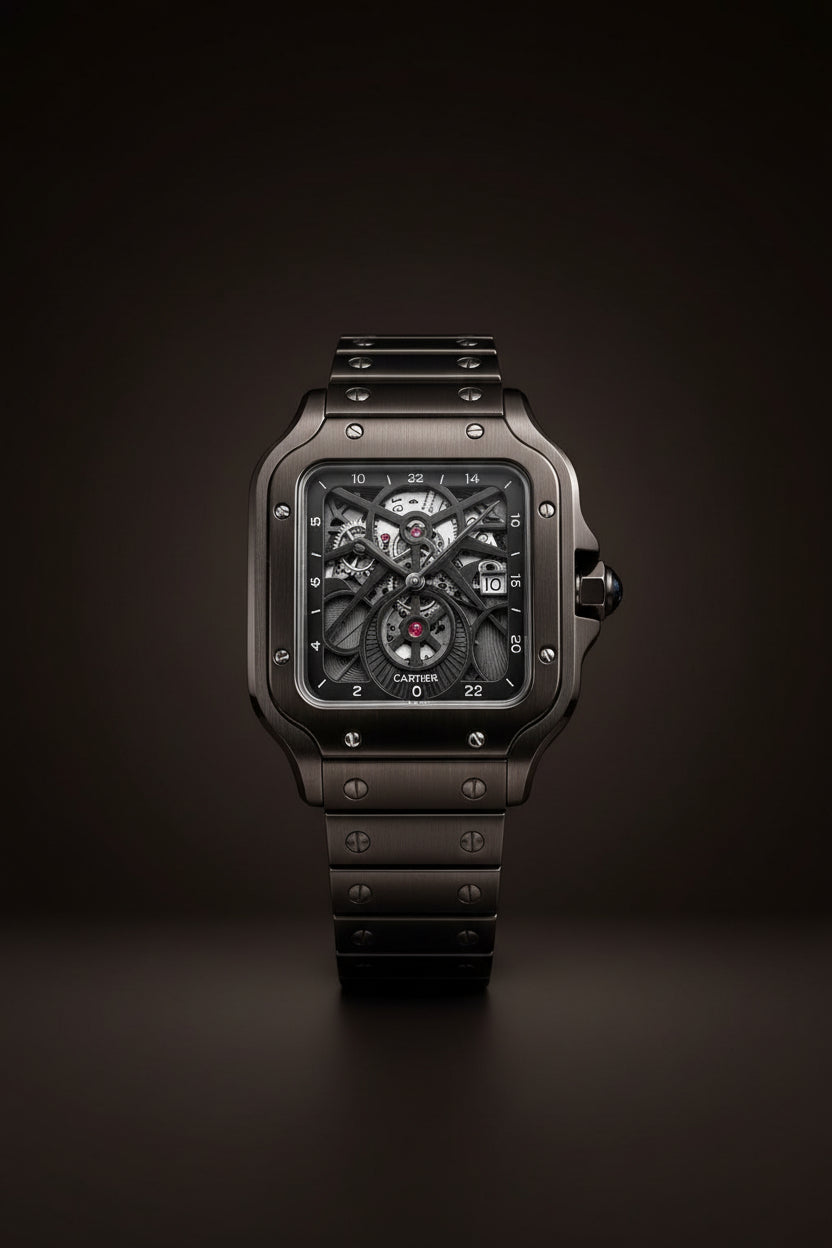 Cartier Santos – Full Black Skeleton