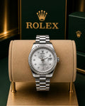 Rolex Day-Date Full Silver – Silver Diamond Dial