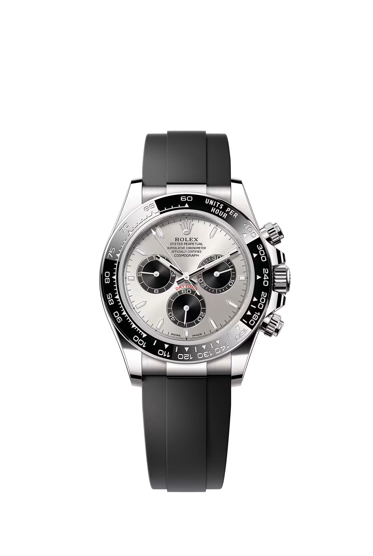 Rolex Daytona Silver Dial – Black Strap